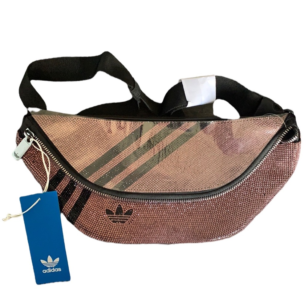 Brand new *RARE* ADIDAS WAISTBAG pink metallic with lining and tags